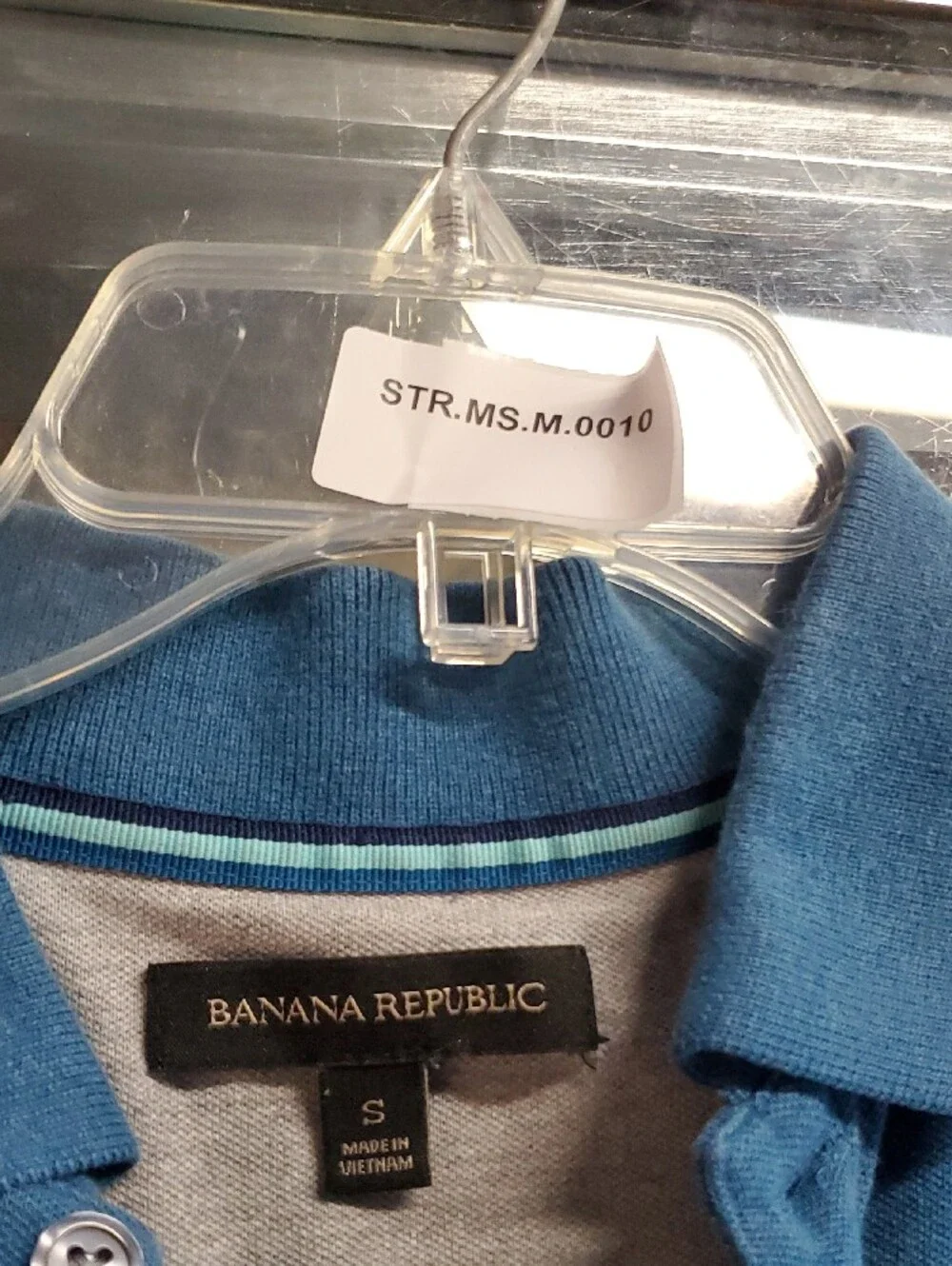 Banana Republic Teal Short-Sleeve Polo M